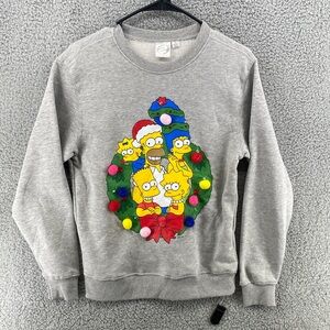 The Simpsons Light‎ Up Christmas Crewneck Sweatshirt Men's Sz XS